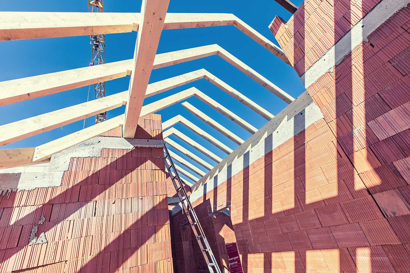 Holzinger Baufortschritt Dachstuhl
