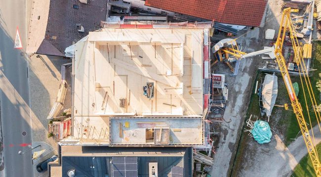 Holz- Wohnbau St. Georgen von oben